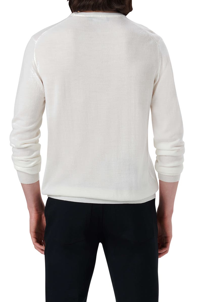 Bugatchi Merino Wool Crewneck Sweater, Alternate, color, Chalk