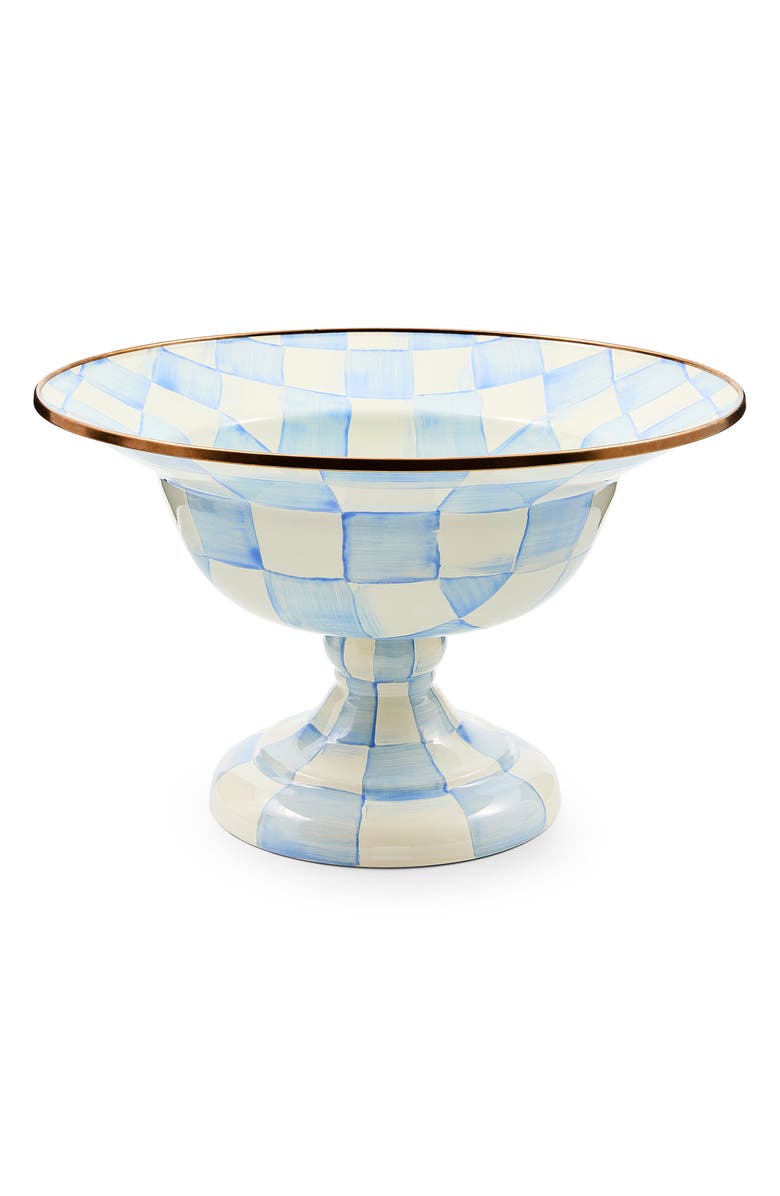 MACKENZIE CHILDS Sky Check Large Compote Bowl, Main, color, Sky Check