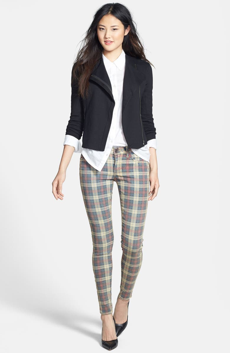 KUT from the Kloth 'Mia' Plaid Print Skinny Jeans, Alternate, color, 