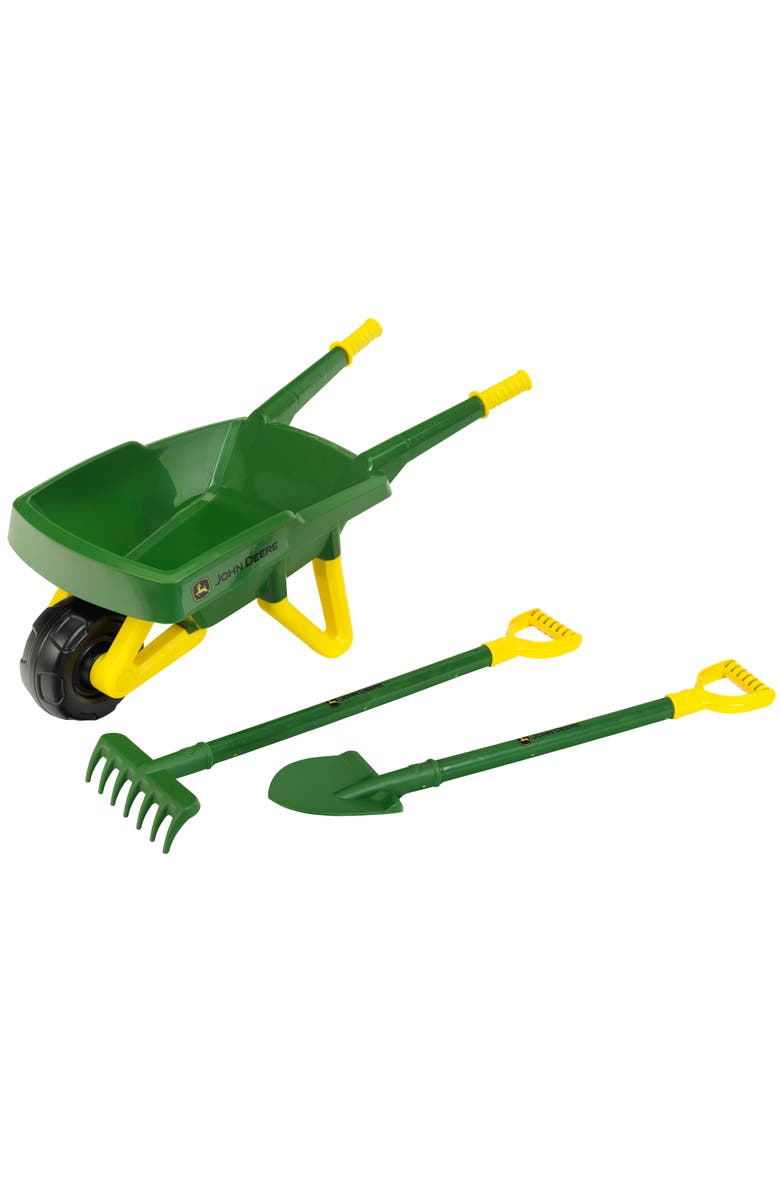 John Deere Wheelbarrow 3 Piece Set, Green & Yellow, Main, color, Multicolored