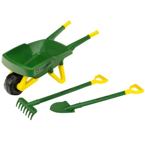 Wheelbarrow 3 Piece Set, Green & Yellow