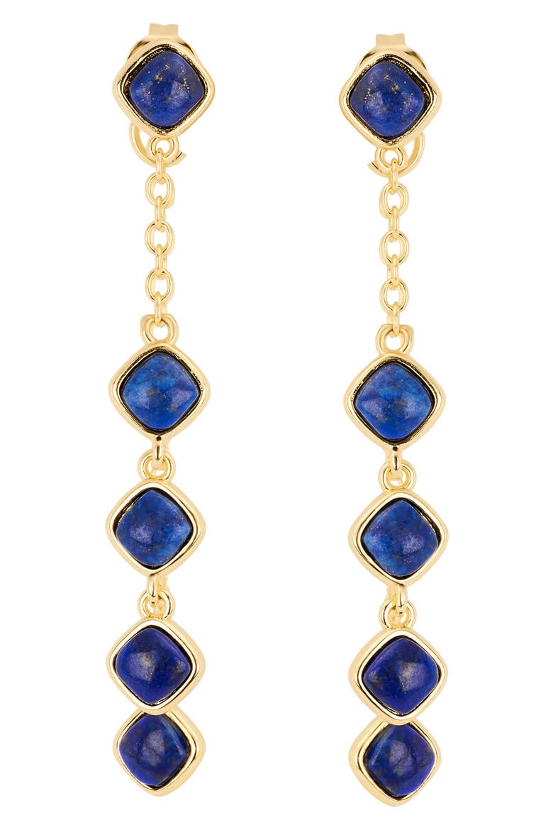 Front-Back Chain Drop Earrings, Main, color, BLUE GOLD
