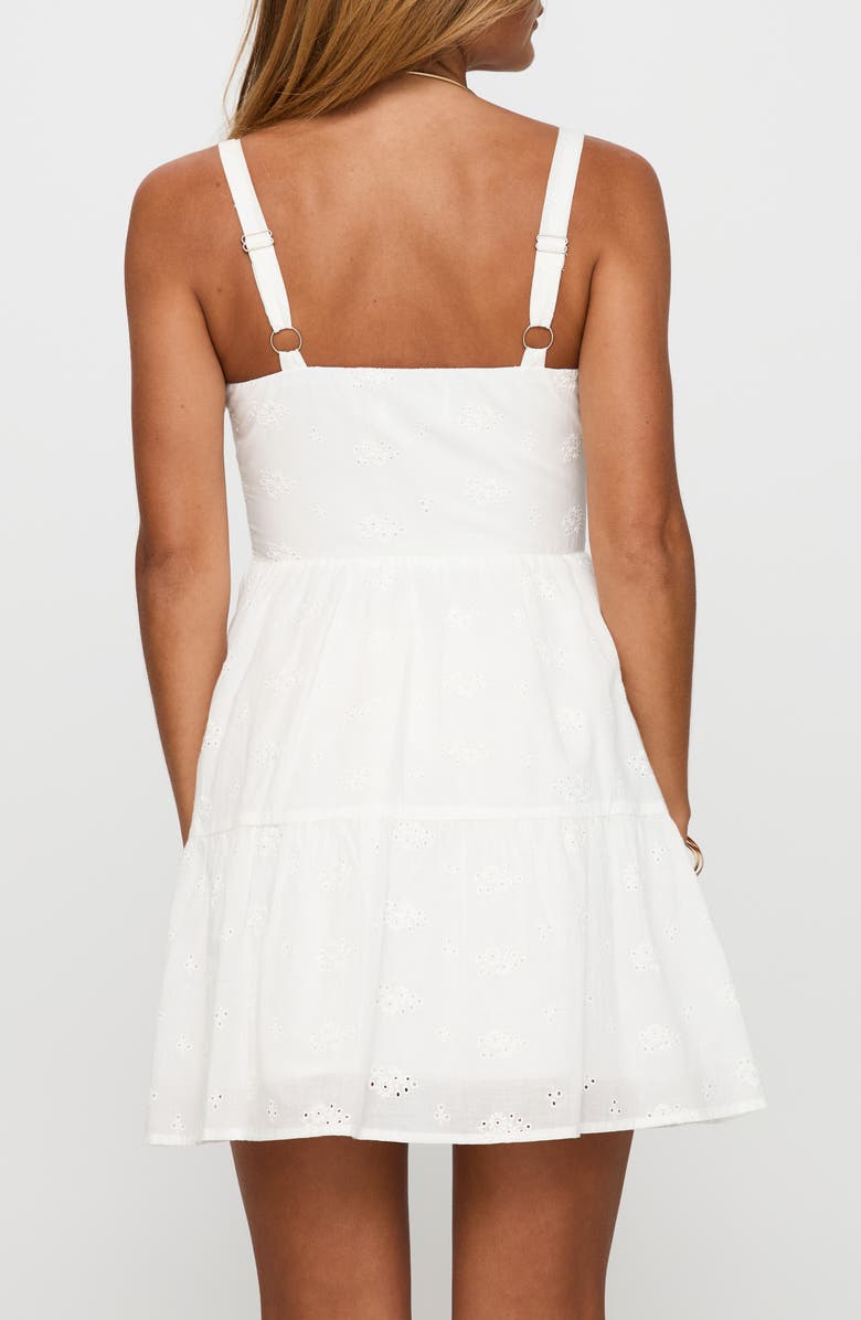 Princess Polly Anabelita Broderie Anglaise Cotton Minidress, Alternate, color, White