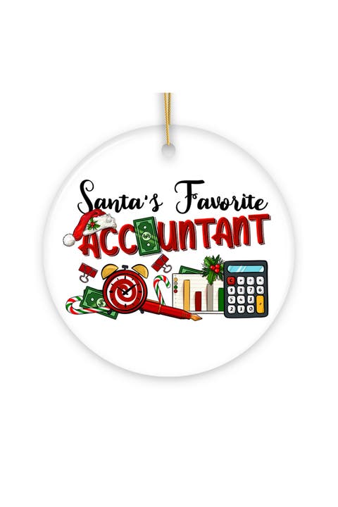 Santas Favorite Accountant Holiday Ceramic Ornament
