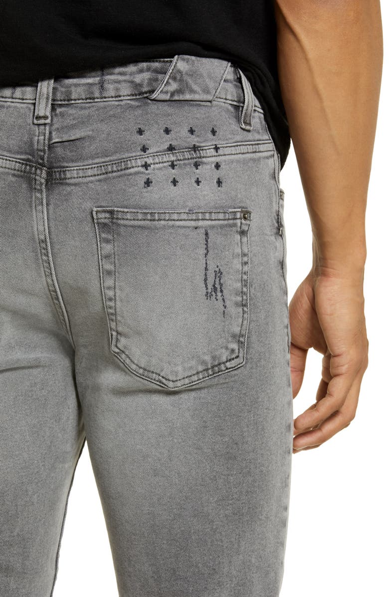 Ksubi Chitch Prodigy Trashed Ripped Slim Fit Stretch Denim Jeans, Alternate, color, 