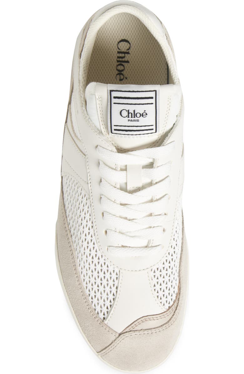 Chloé Kick Leather & Mesh Sneaker, Alternate, color, Cloudy Cream