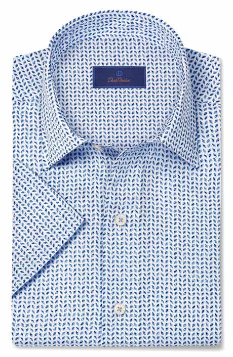 David Donahue Neat Print Short Sleeve Shirt