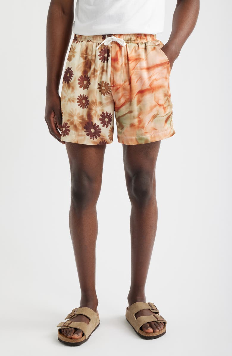 RIZORT Daisy Colorblock Shorts, Main, color, Orange