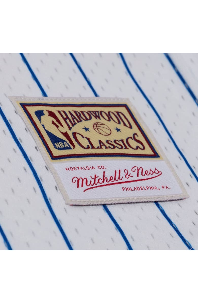 Mitchell & Ness Men's Mitchell & Ness White Detroit Pistons Head Coach Pinstripe Mesh Full-Button Baseball Jersey, Alternate, color, White