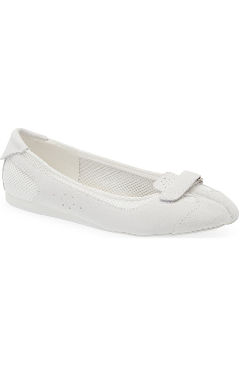 Jeffrey Campbell Faylen Ballet Flat, Main, color, White Suede Combo