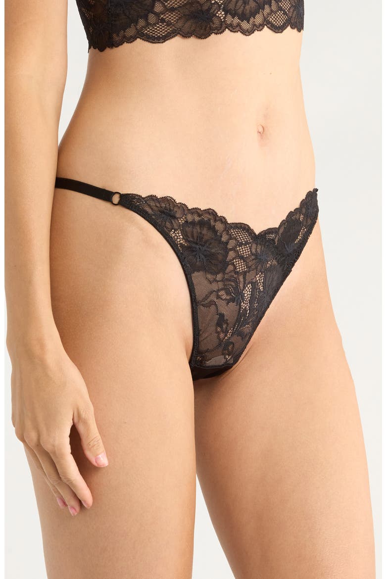Stormi Lace Thong, Alternate, color, CAVIAR