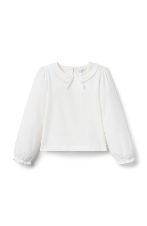 Janie And Jack Bow Collared Top In White