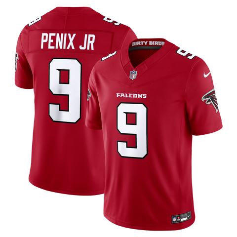 Men's Nike Michael Penix Jr. Red Atlanta Falcons Team Vapor F.U.S.E. Stitched Limited Jersey