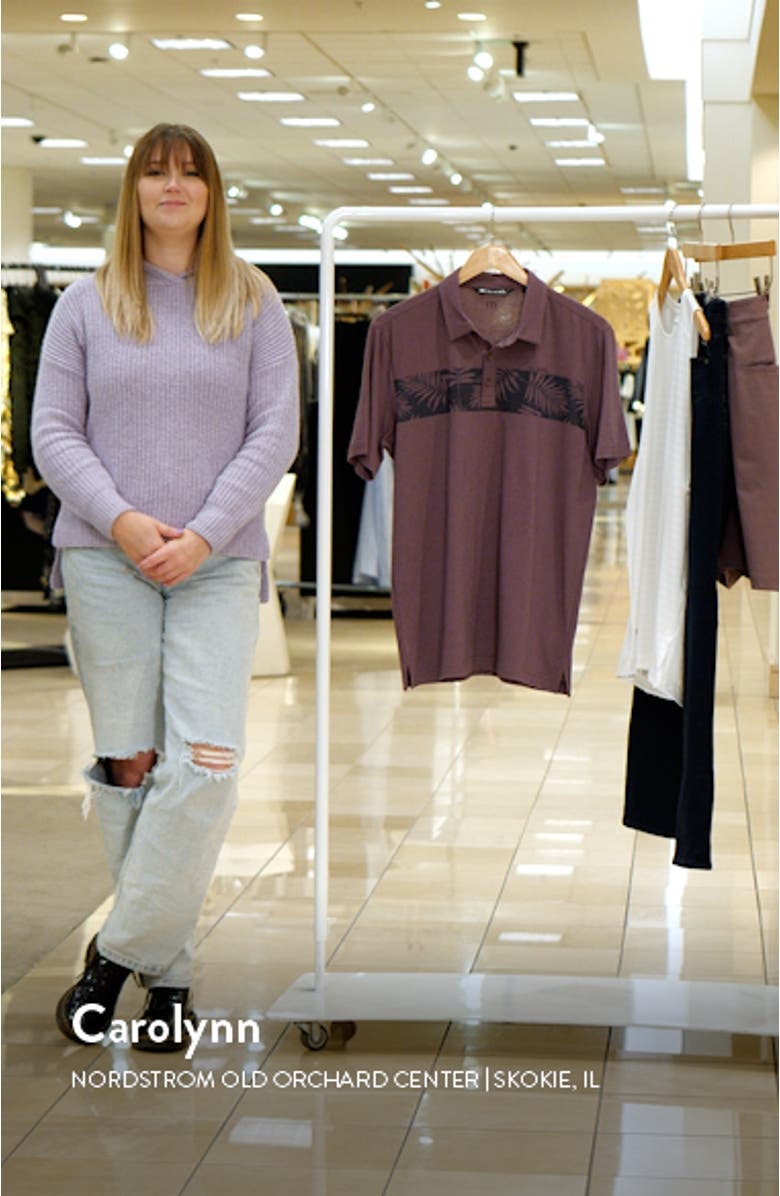 The Heather Localism Leaf Stripe Golf Polo, sales video thumbnail