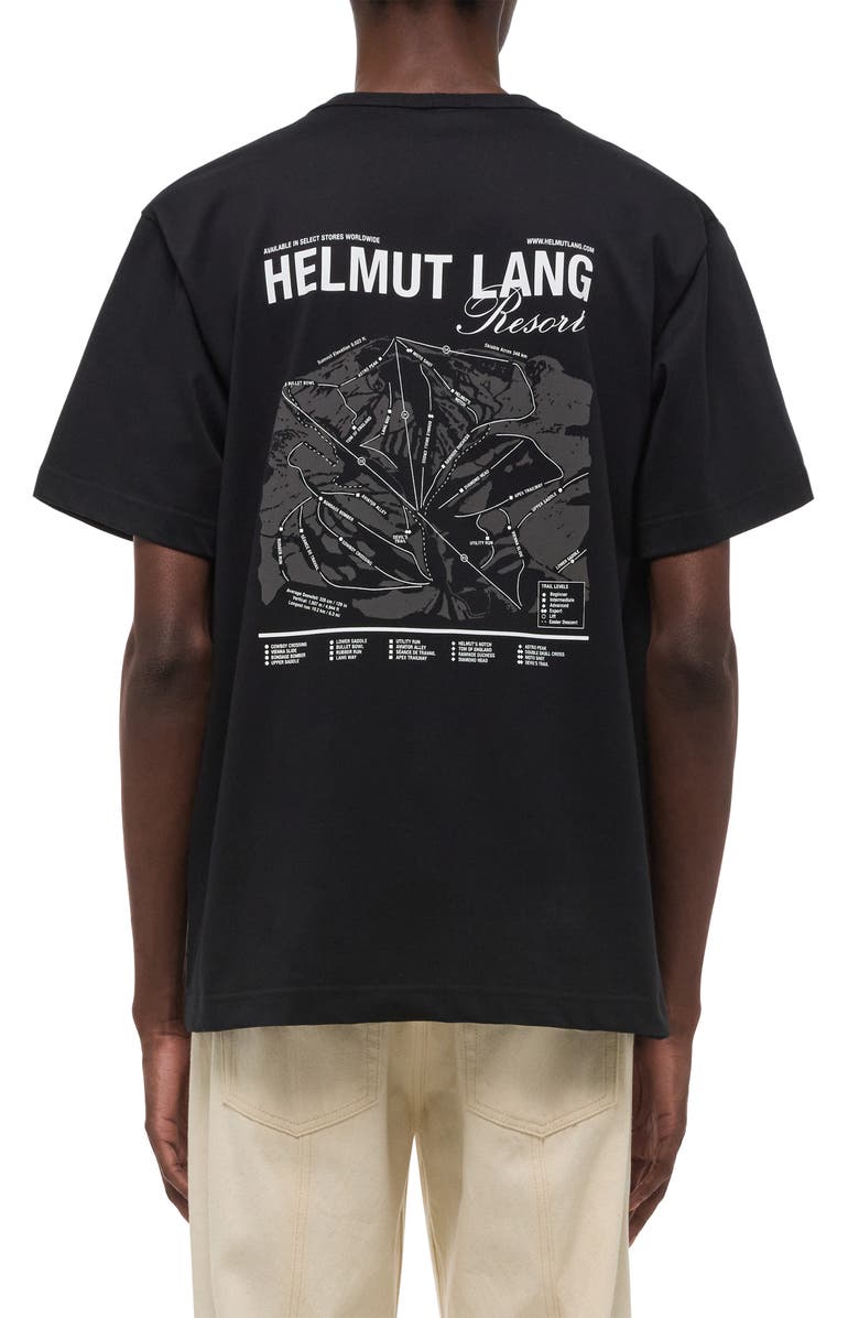 Helmut Lang Ski Map Graphic T-Shirt, Alternate, color, Black