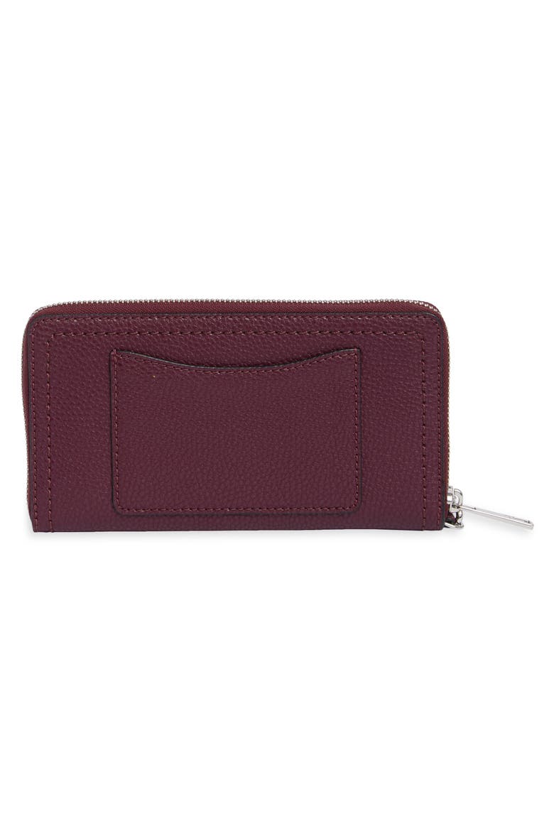Leather Wristlet Continental Wallet, Alternate, color, DARK PLUM