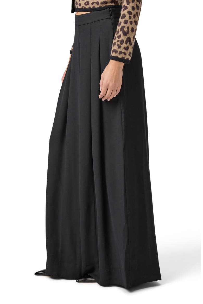 Cecil Pleated Wide Leg Pants, Alternate, color, BLACK