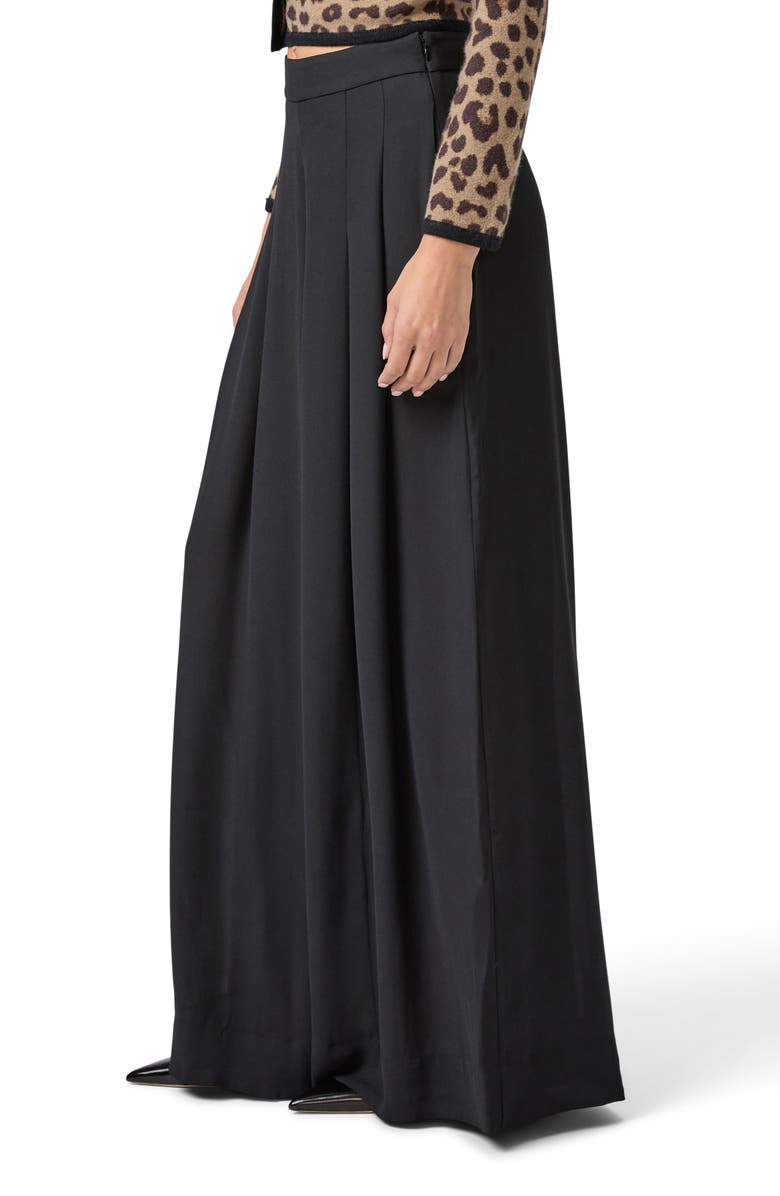 PAIGE Cecil Pleated Wide Leg Pants, Alternate, color, Black