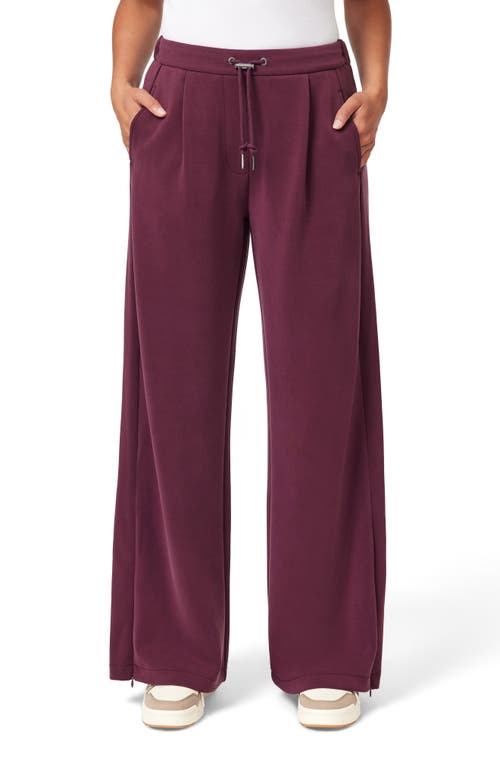 Scotch & Soda Wide Leg Zip Ankle Pants In Burgundy