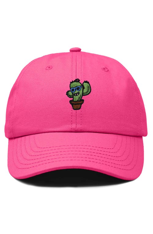 Shop Dalix Cactus Embroidered Casual Cap In Hot Pink