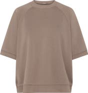 nuuds Elbow-Sleeve Cotton Blend French Terry Sweatshirt