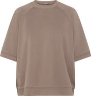 nuuds Elbow-Sleeve Cotton Blend French Terry Sweatshirt