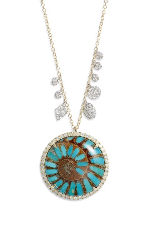 Amazonite Inlay Pendant Necklace