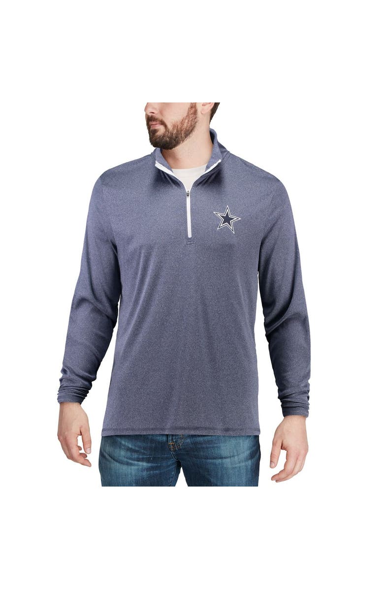 NFL Men's Heathered Navy Dallas Cowboys Arnie 1/4-Zip Pullover Jacket, Alternate, color, 
