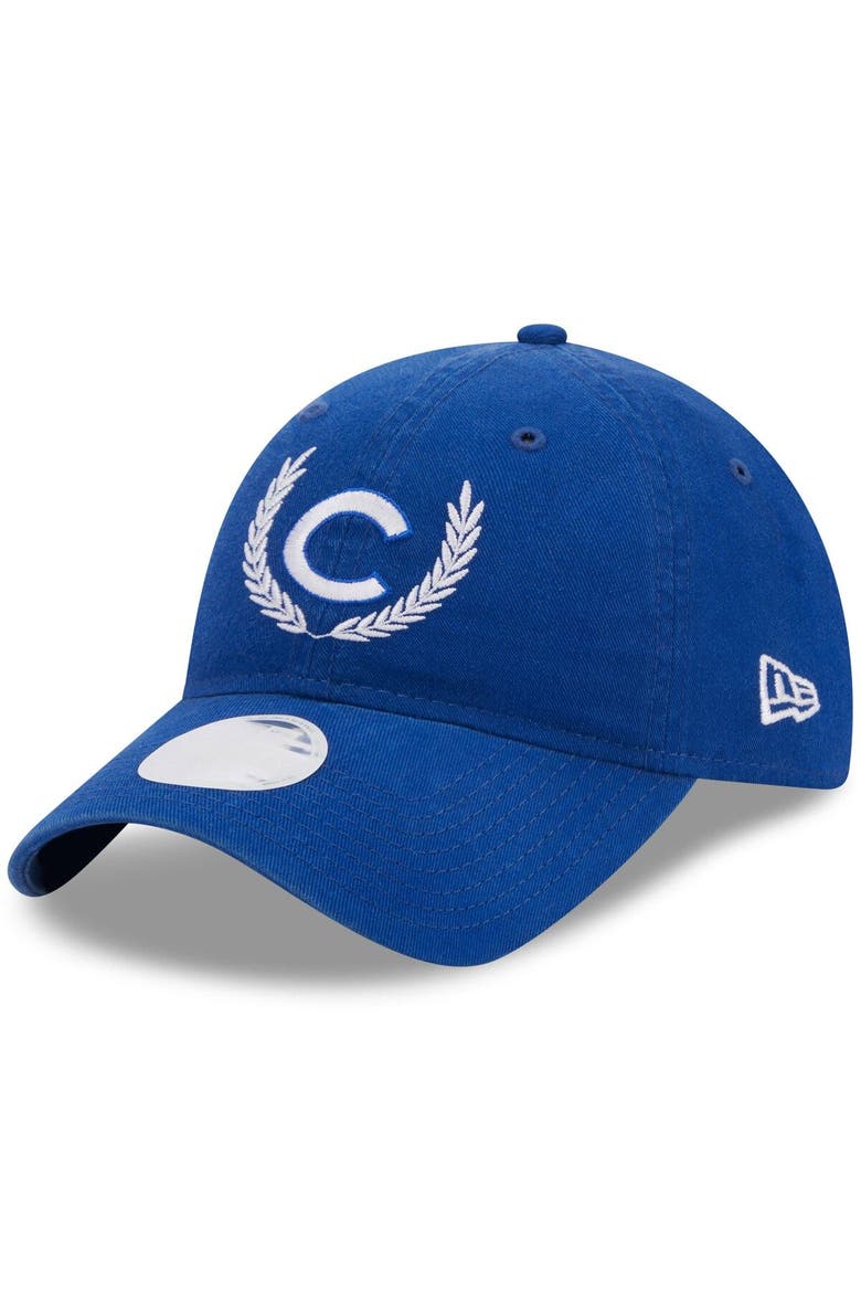 Women's New Era Royal Chicago Cubs Leaves 9TWENTY Adjustable Hat, Main, color, Royal