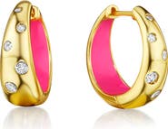 House of Frosted Cobblestone White Topaz Hoop Earrings