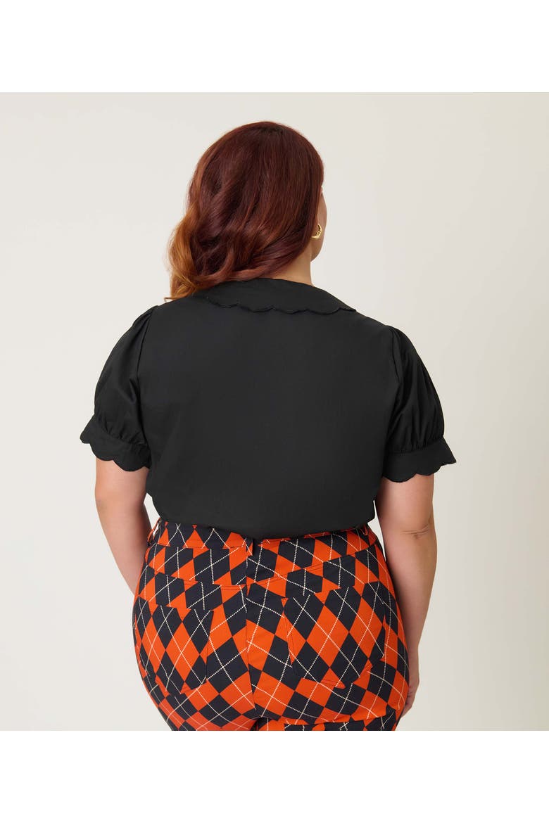 Plus Size Embriodered Puff Sleeve Top, Alternate, color, Black