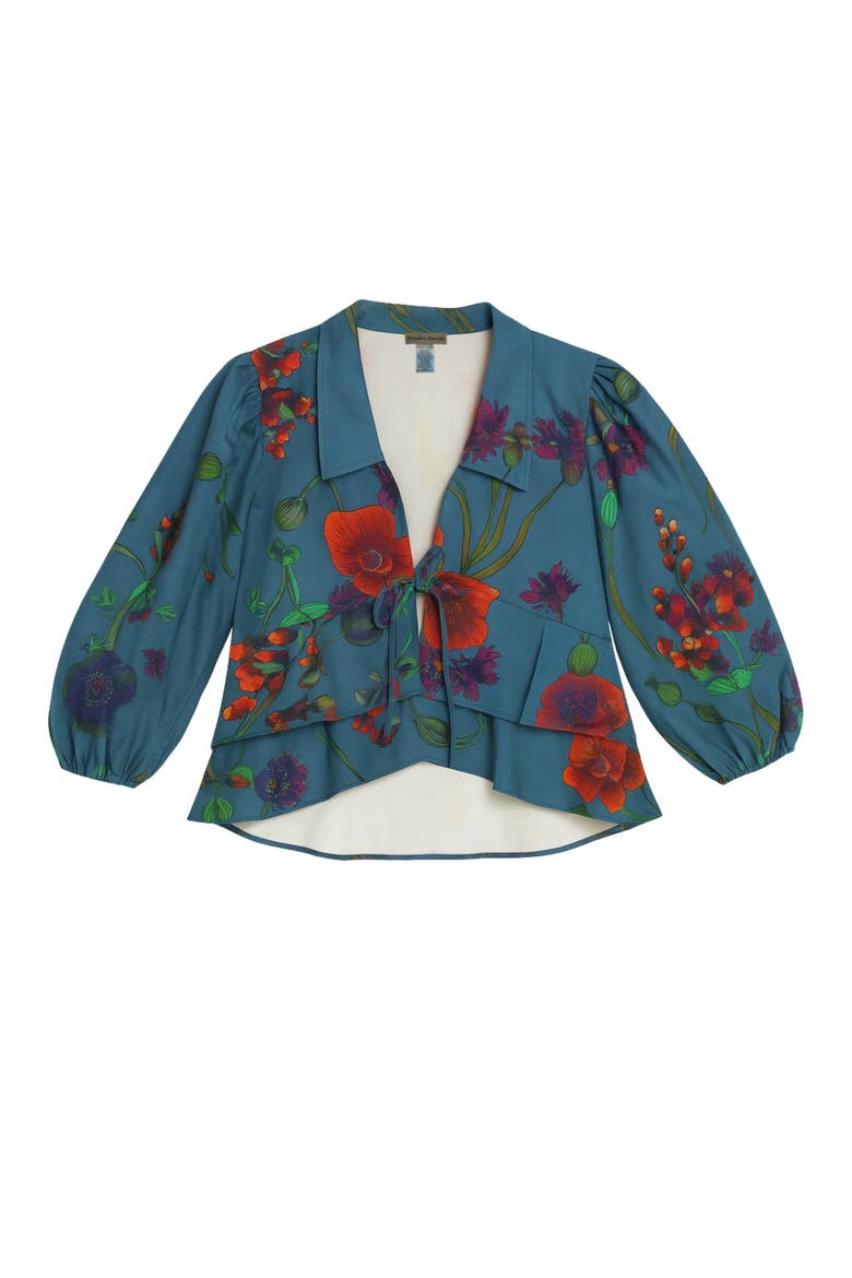 Lulu Jacket, Alternate, color, Pastel blue floral vine