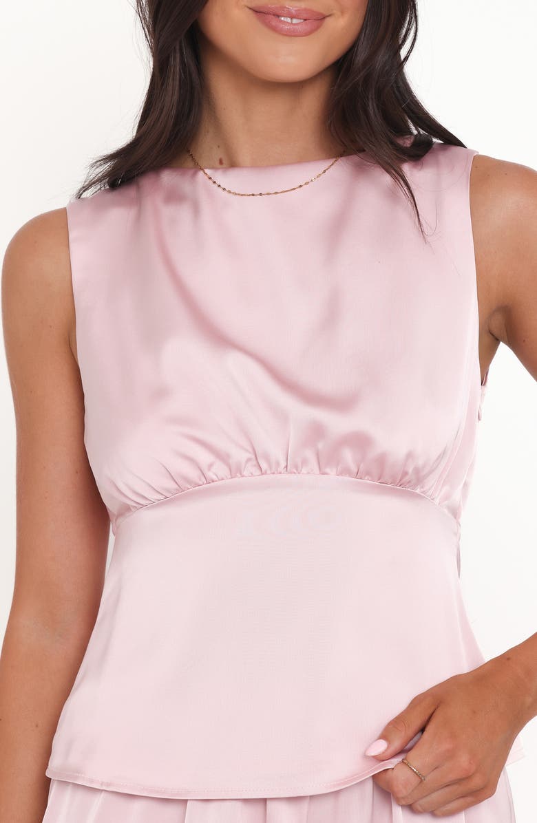 Petal & Pup Wynn Strappy Cowl Back Satin Top, Alternate, color, Pale Pink