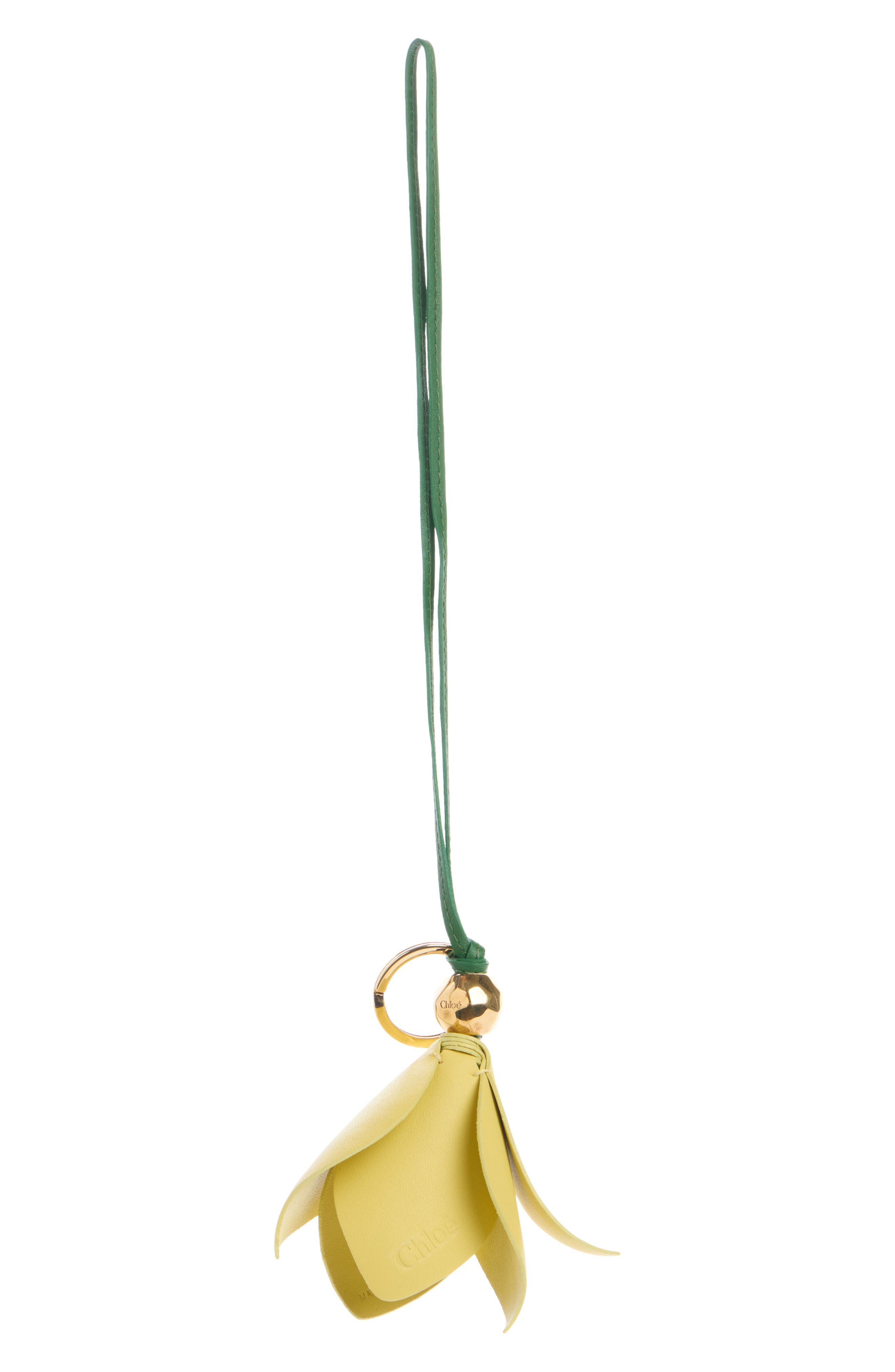 Chloé Symbols Tulip Bag Charm, Main, color, Radiant Yellow