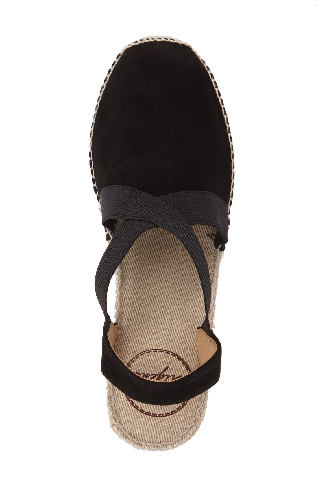 'Tona' Espadrille Wedge, Alternate, color, BLACK SUEDE