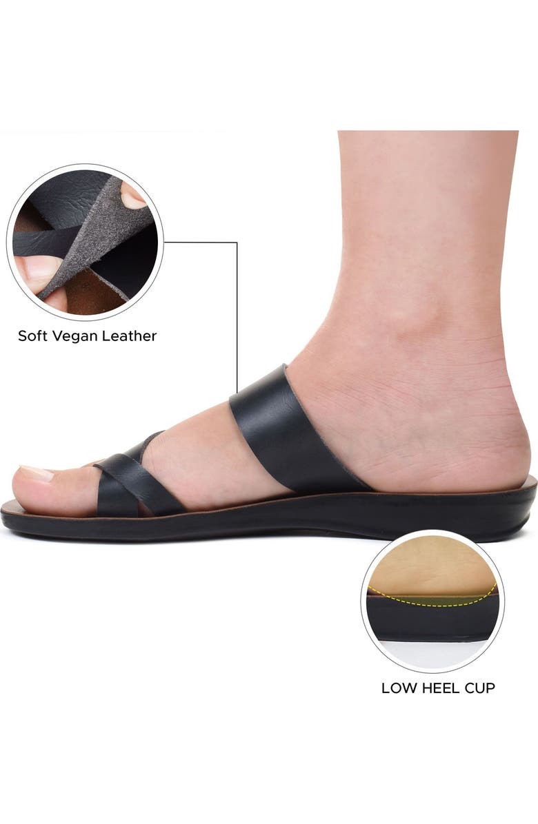 AEROSOFT Verona Travel Sandal, Alternate, color, Black