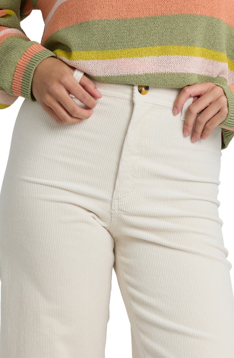 Billabong Free Fall Mid Rise Wide Leg Twill Pants, Alternate, color, Sea Salt