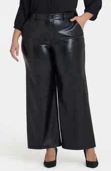 NYDJ Faux Leather Wide Leg Ankle Pants