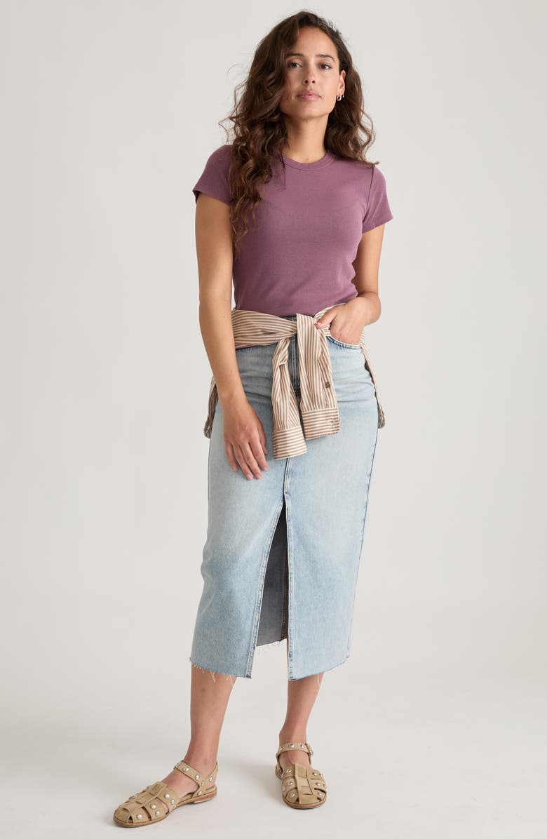 Marine Layer Lexi Sun-In Rib Crewneck T-Shirt, Alternate, color, Wine