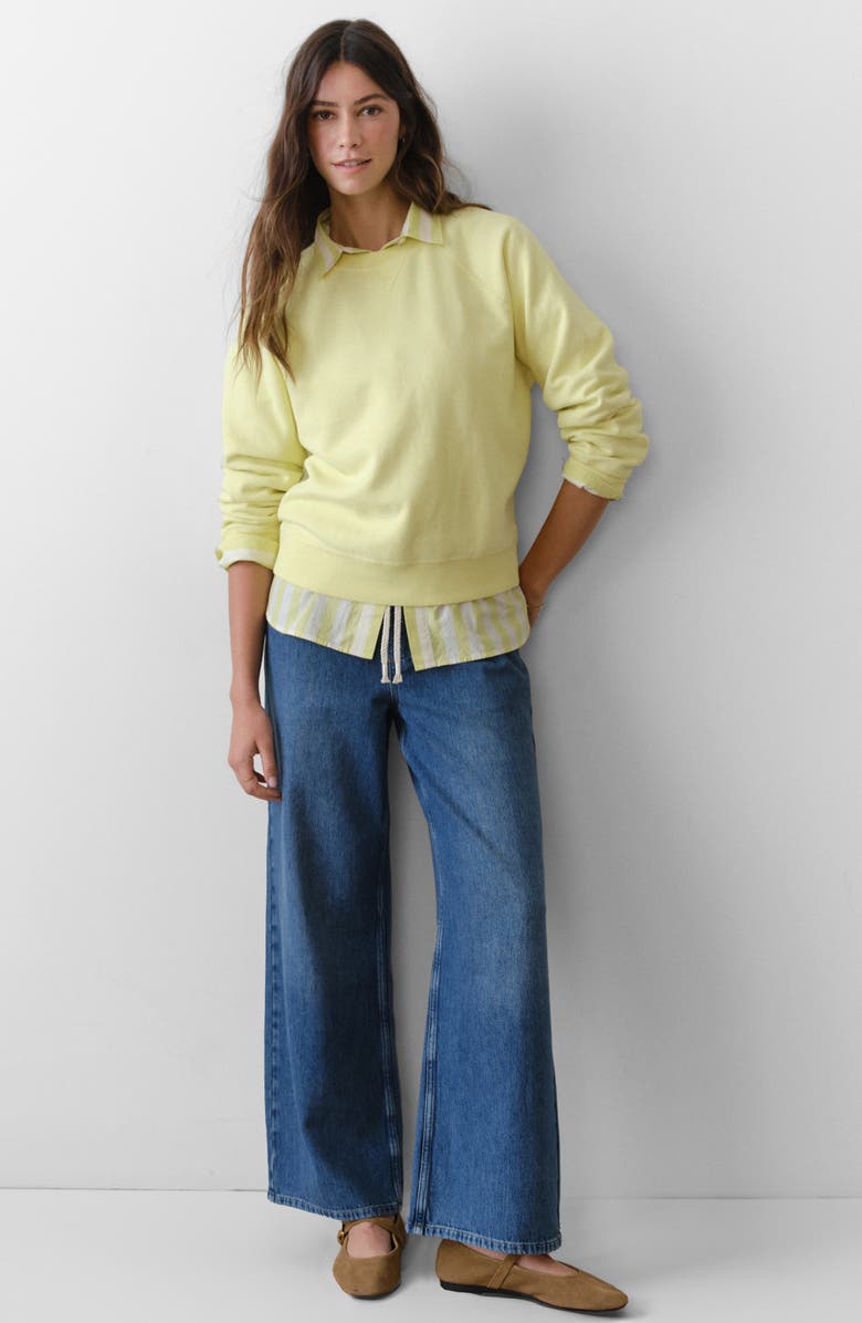 Marine Layer Cloud 9 Fleece Reversible Sweatshirt, Alternate, color, Citron