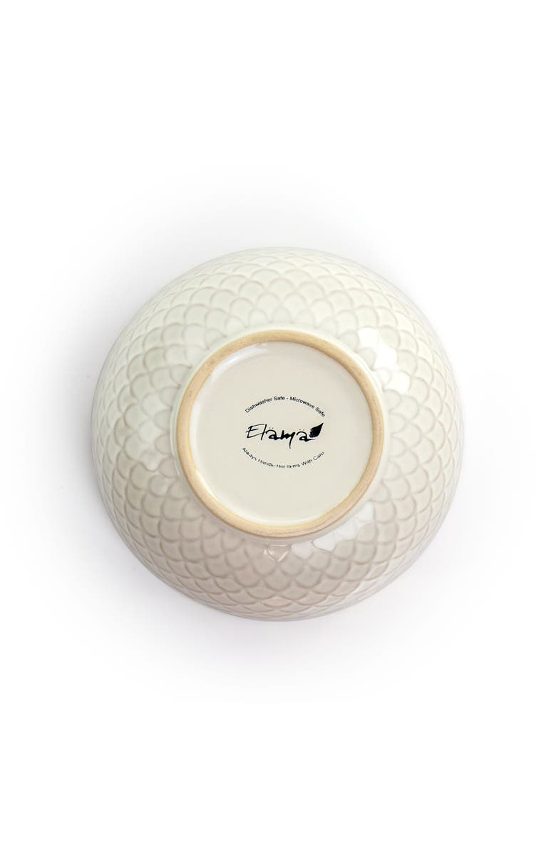 Elama Honey Ivory 16 Piece Stoneware Dinnerware Set, Alternate, color, White