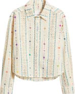CISSA Embroidered Eyelet Button-Up Shirt