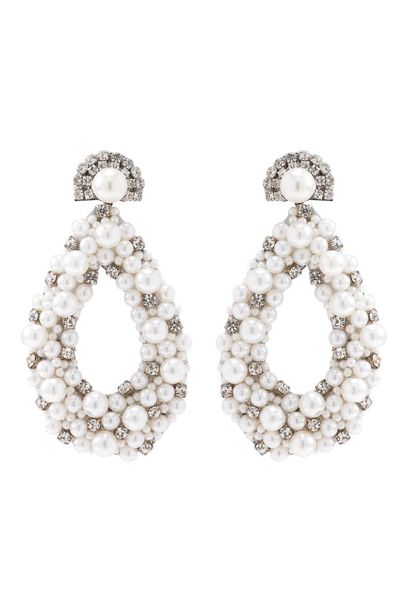 Deepa Gurnani Arabella Drop Earrings, Main, color, Ivory