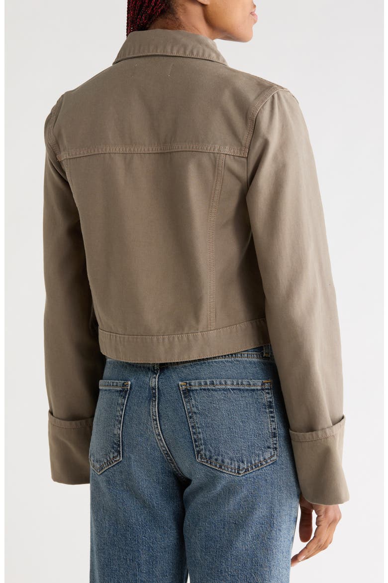 Cuffed Cropped Utility Jacket, Alternate, color, WASHED OLIVE