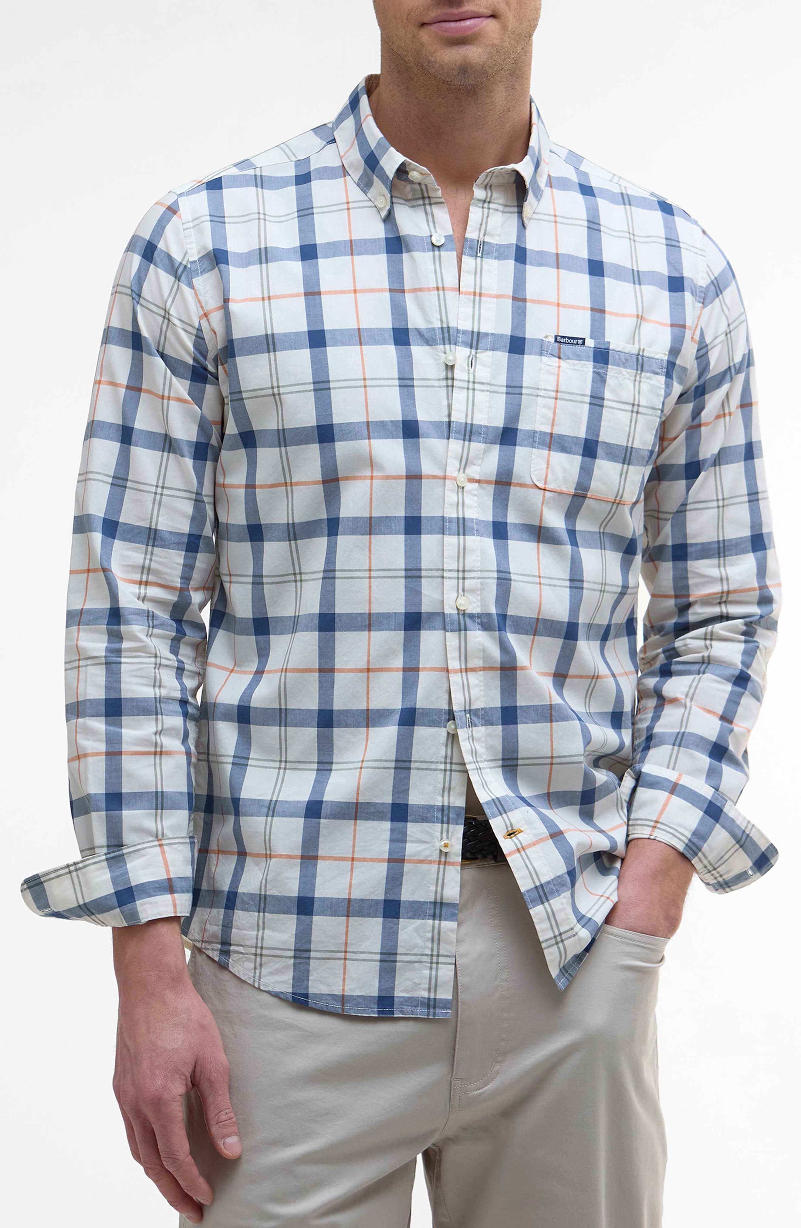 Rawley Tailored Fit Plaid Cotton Button-Down Shirt