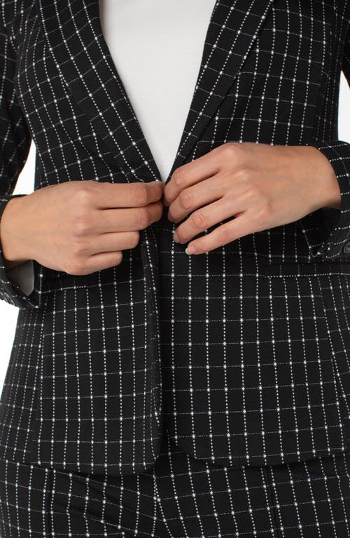 Liverpool Los Angeles Windowpane Check Fitted One-button Blazer In Black