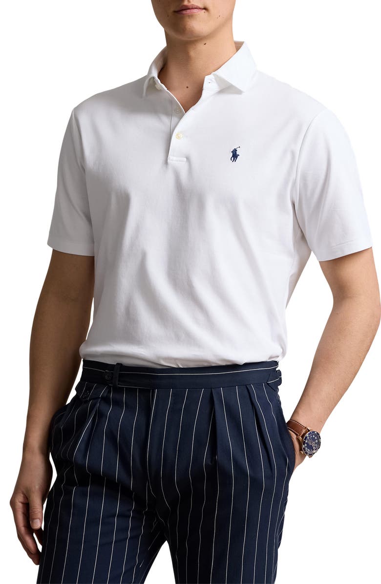 Polo Ralph Lauren Classic Fit Solid White Cotton Polo, Main, color, 