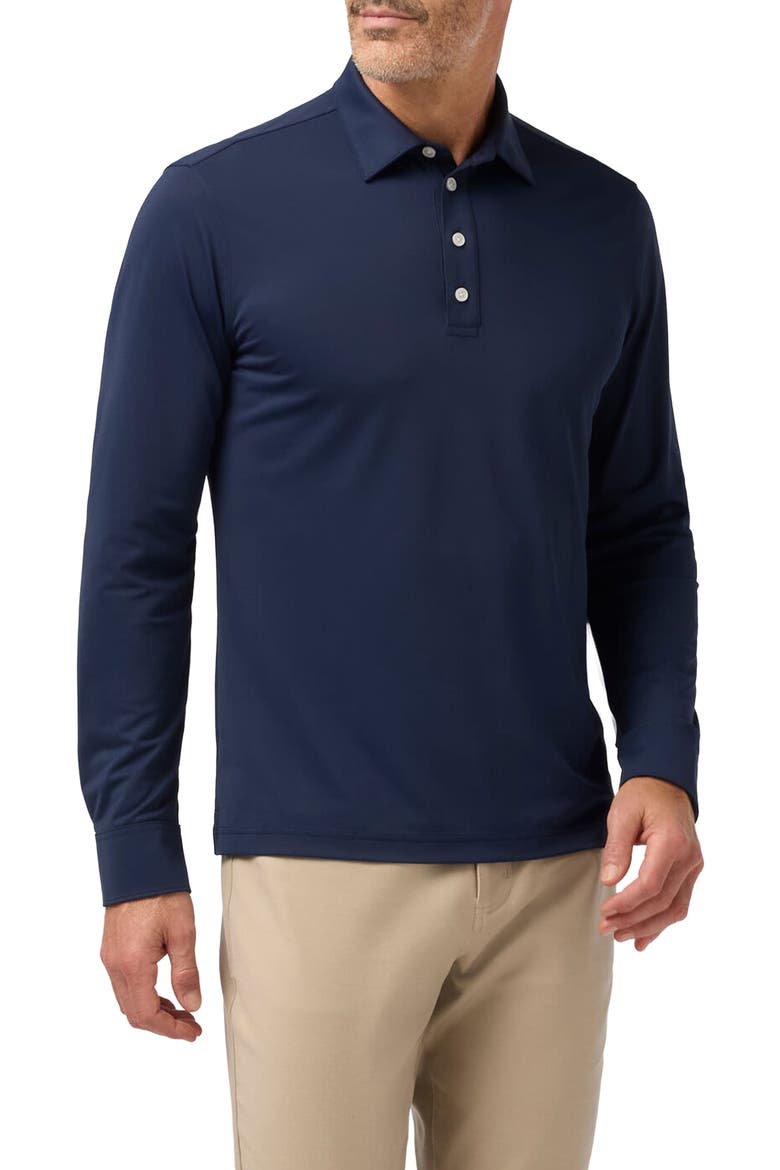 Harper Long Sleeve Performance Polo, Main, color, NAVY