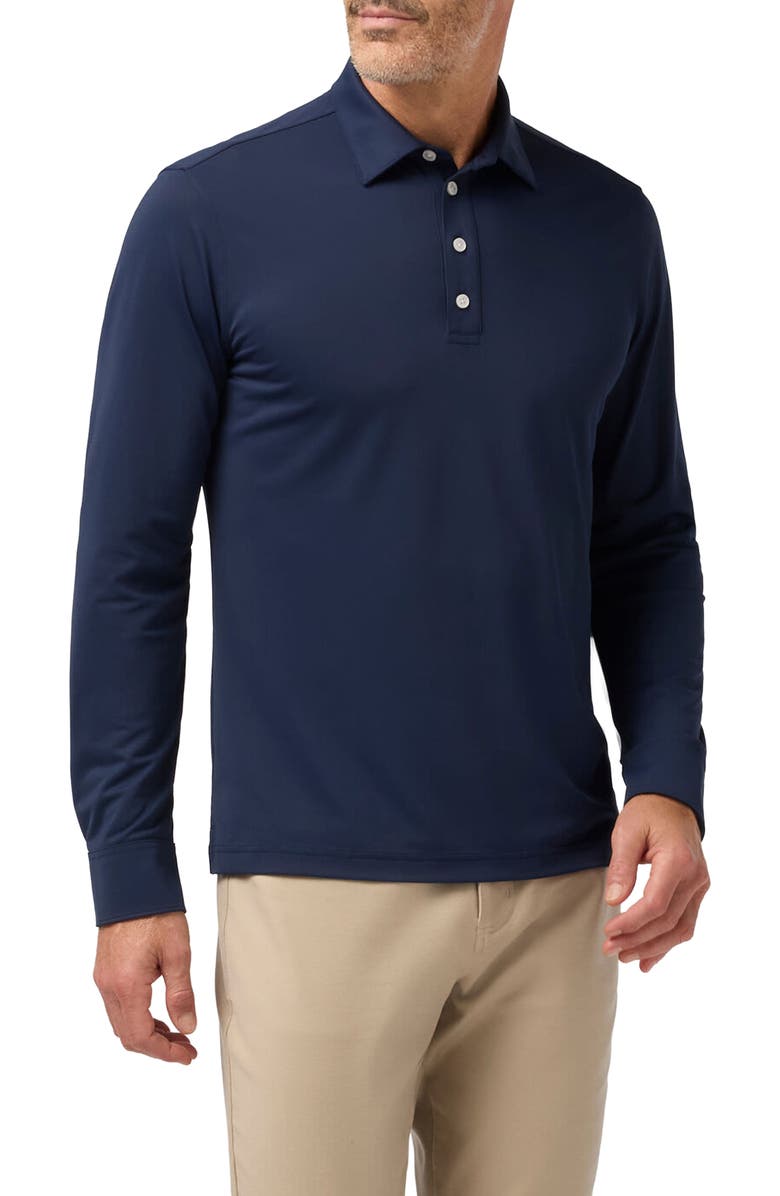 Mizzen+Main Harper Long Sleeve Performance Polo, Main, color, Navy