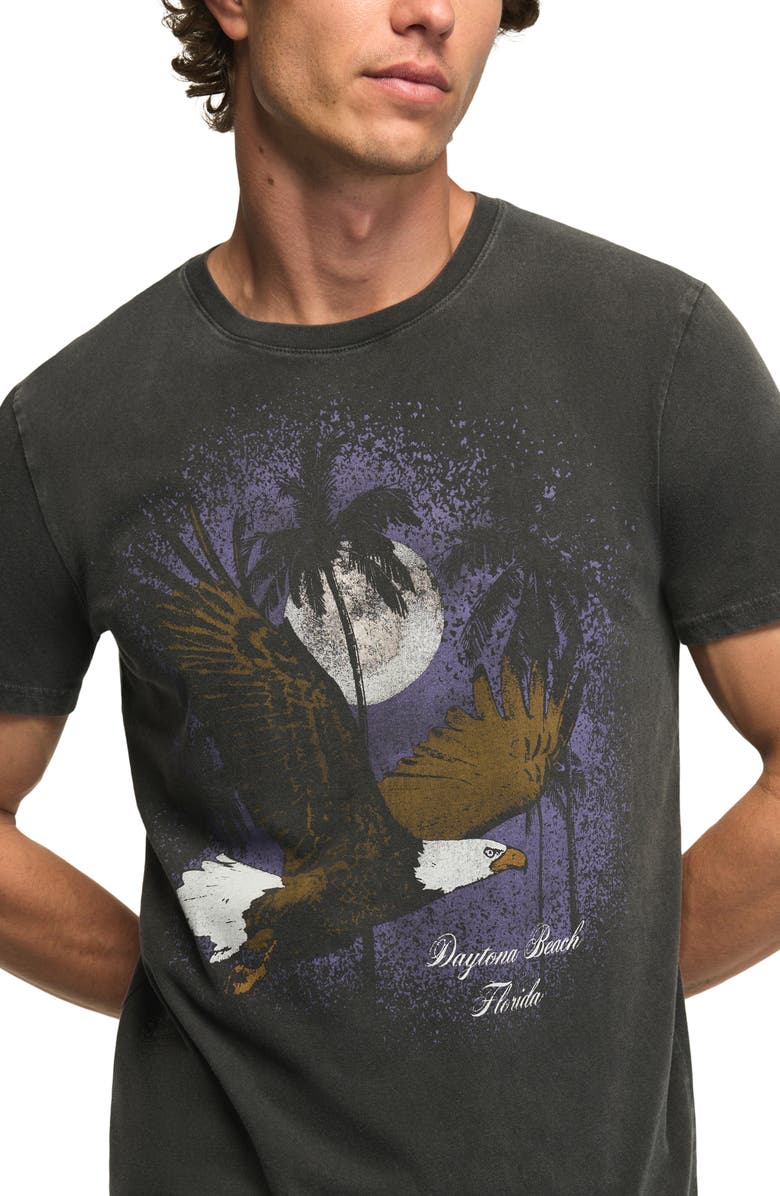 Lucky Brand Night Eagle Cotton Graphic T-Shirt, Alternate, color, Jet Black